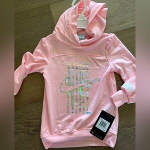 Nike Pink Hoodie with Iridescent Logo
